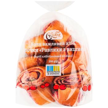 Булочки СКИБА Равлики з вишнею / 200г - купить, цены на Торба - фото 1
