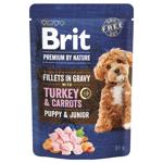 Brit Premium Fillets in Gravy Wet Food with Turkey and Carrots for Puppies 100g