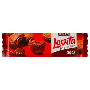 Печиво Roshen Lovita Soft Cream Cookies Choco з начинкою з какао 127г - купити, ціни на ULTRAMARKET - фото 1