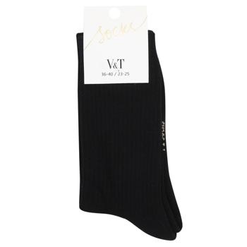 V&T High Women's Socks s.23-25 Black - buy, prices for NOVUS - photo 1