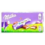 Шоколад молочний Milka Milkinis з молочною начинкою 87,5г