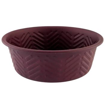 Миска Arjan Impex Premium Chevron Emboss металлическая 470мл фиолетовый - купить, цены на MasterZoo - фото 1