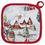 Provence Snowy Winter Tapestry Potholder with Velor 20*20cm