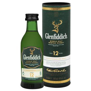 Виски Glenfiddich 12 лет 40% 50мл