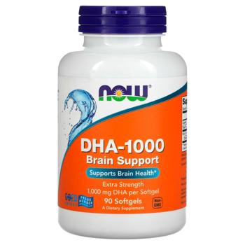ДГК для улучшения работы мозга, DHA-1000 Brain Support, Now Foods, 1000 мг, 90 гелевых капсул