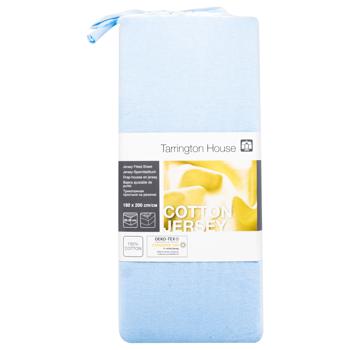 Tarrington House Blue Jersey Fitted Sheet 180x200cm - buy, prices for METRO - photo 2