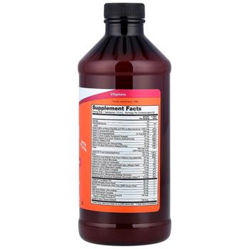 Мультивітаміни, Liquid Multi, Now Foods, рідкі, без заліза, тропічний апельсин, 473 мл - купити, ціни на Біотус - фото 2