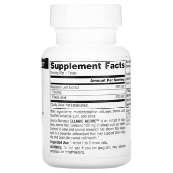 Source Naturals Ellagic Active Raspberry Leaf Extract and Ellagic Acid 60 tablets - buy, prices for Biotus - photo 2