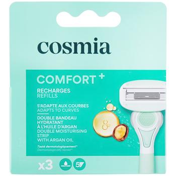 Змінні касети Cosmia Comfort+ жіночий 5 лез 3 шт (3596710541140) - купить, цены на Auchan - фото 1