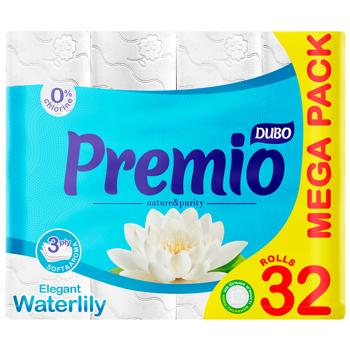Dyvo Premio Elegant Waterlily 3-ply Toilet Paper 32pcs - buy, prices for Auchan - photo 2