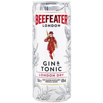 Напиток слабоалкогольный Beefeater Gin&Tonic London Dry 4,9% 250мл