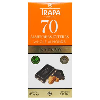 Шоколад чорний Trapa Intenso з мигдалем 70% 175г - купити, ціни на MasterZoo - фото 1