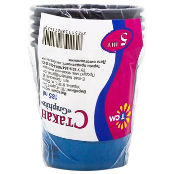 TCM Graphite Paper Cup 5pcs 185ml - buy, prices for MegaMarket - photo 1
