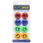 Buromax Colored Smiley Magnet Set 8pcs*30mm