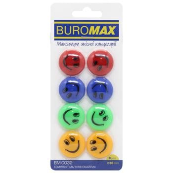Buromax Colored Smiley Magnet Set 8pcs*30mm - buy, prices for MegaMarket - photo 1