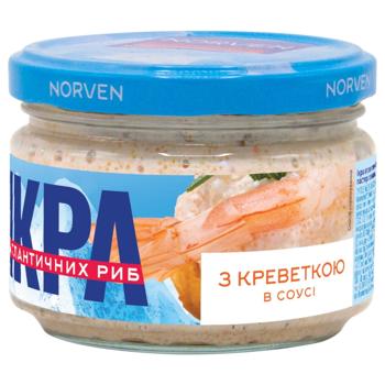 Икра атлантических рыб Norven в белом соусе с креветкой 160г