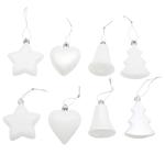 Actuel Christmas tree/Star/Bell/Heart White Christmas Tree Pendant 7-8cm