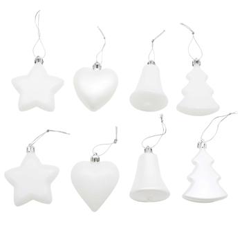 Підвіска ялинкова Actuel ялинка/зірка/дзвіночок/серце білий 7-8см - купити, ціни на Auchan - фото 1