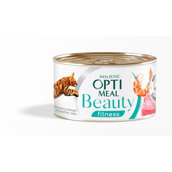 Корм вологий Optimeal Beauty Fitness з тунцем та креветками для дорослих котів 70г - купити, ціни на MasterZoo - фото 7