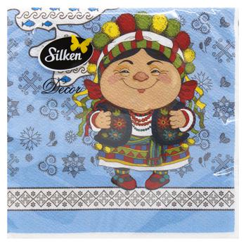 Silken Napkins Ukrainian Girl 33x33cm 16pcs - buy, prices for Za Raz - photo 3