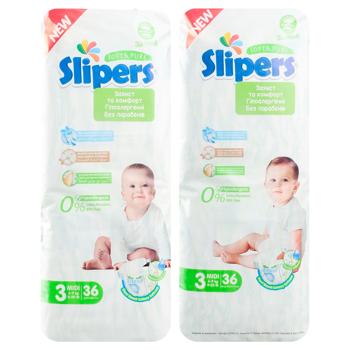 Подгузники Slipers T-203 3 Twins 4-9кг 36шт