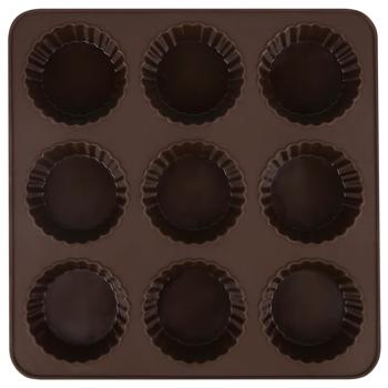 Lessner Chef Choco Square Silicone Cupcake Baking Dish для 9pcs 25х25х3cm