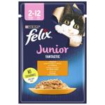 Корм влажный Felix Fantastic Junior с курицей для котят 85г