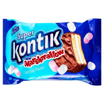 Печиво Konti Super Kontik з начинкою маршмеллоу 30г - купити, ціни на МегаМаркет - фото 1