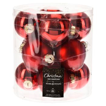 Red Glass Christmas Tree Balls 6cm 12pcs - buy, prices for METRO - photo 1