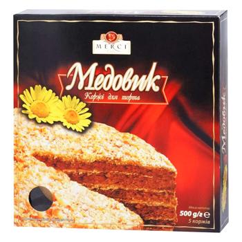 Коржі для торта Merci Медовик 500г - купити, ціни на КОСМОС - фото 1