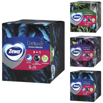 Салфетки косметические Zewa Deluxe Aroma Collection 60шт - купить, цены на КОСМОС - фото 1