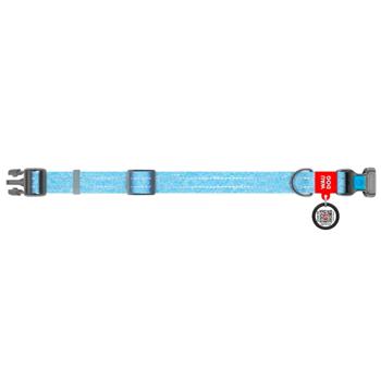 Waudog Re-Cotton Reflective Dog Collar with QR Passport 28-40cm/20mm Blue - buy, prices for MasterZoo - photo 2