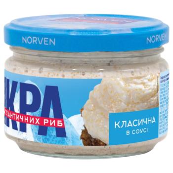 Ікра атлантичних риб Norven в білому соусі класична 160г - купити, ціни на NOVUS - фото 1