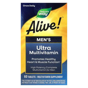 Мультивитамины и минералы для мужчин Nature's Way Alive! Men's Ultra 60 таблеток - купить, цены на Biotus - фото 2