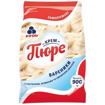 Вареники Рудь Крем-пюре з картоплею вершками і смаженою цибулею 900г