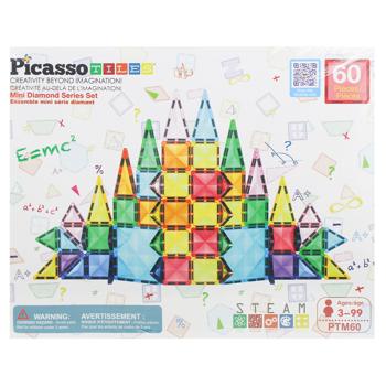 Picasso Tiles Mini Diamond Series Set Magnetic Building Blocks 60 pcs - buy, prices for NOVUS - photo 1