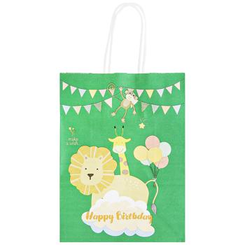 Пакет подарочный Зверята крафт 16х22х8см - купить, цены на Auchan - фото 3