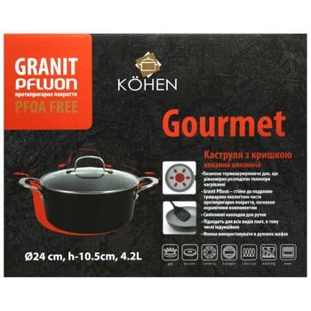 Kohen Gourmet Pan with Lid 4.2l - buy, prices for - photo 6