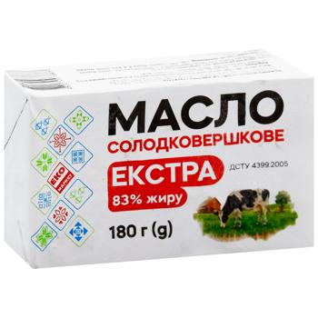 Масло Эко Маркет Экстра сладкосливочное 83% 180г - купить, цены на ЕКО Маркет - фото 2