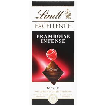 Шоколад черный Lindt Excellence со вкусом малины 100г - купить, цены на МегаМаркет - фото 1