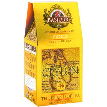 Basilur Gold Ceylon The Island of Tea Leaf Black Tea 100g - buy, prices for NOVUS - photo 2