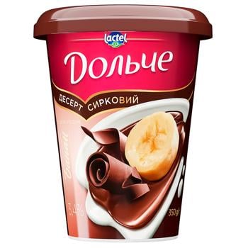 Десерт творожный Dolce Банан с шоколадом 3,4% 350г - купить, цены на - фото 1