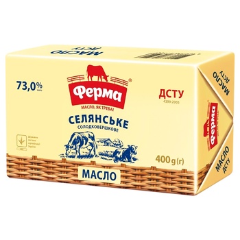 Ferma Selianske Sweet Cream Butter 73% 400g - buy, prices for EKO Market - photo 1