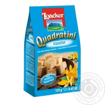 Вафлі Loacker Quadratini Vanilla з ванільною начинкою 125г