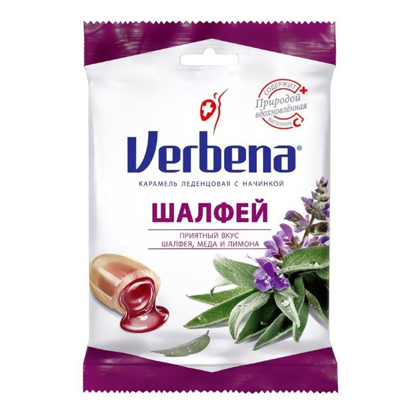 

Карамель Verbena Шалфей на травах с начинкой из шалфея и витамином С 60г