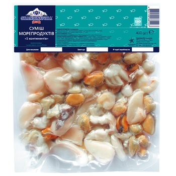 Skandinavika 5 Continents Boiled-Frozen Seafood Mix 400g - buy, prices for NOVUS - photo 1