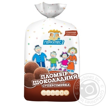 Морозиво Геркулес Суперсімейка пломбір шоколадний 1000г купити, ціни на МегаМаркет - фото 1