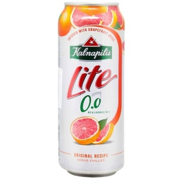 Пиво Kalnapilis Lite Grapefruit світле фільтроване безалкогольне 0% 0,5л