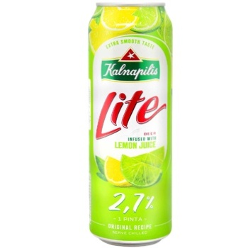 Пиво Kalnapilis Lite Lemon світле фільтроване 2,7% 0,568л - купити, ціни на - фото 1