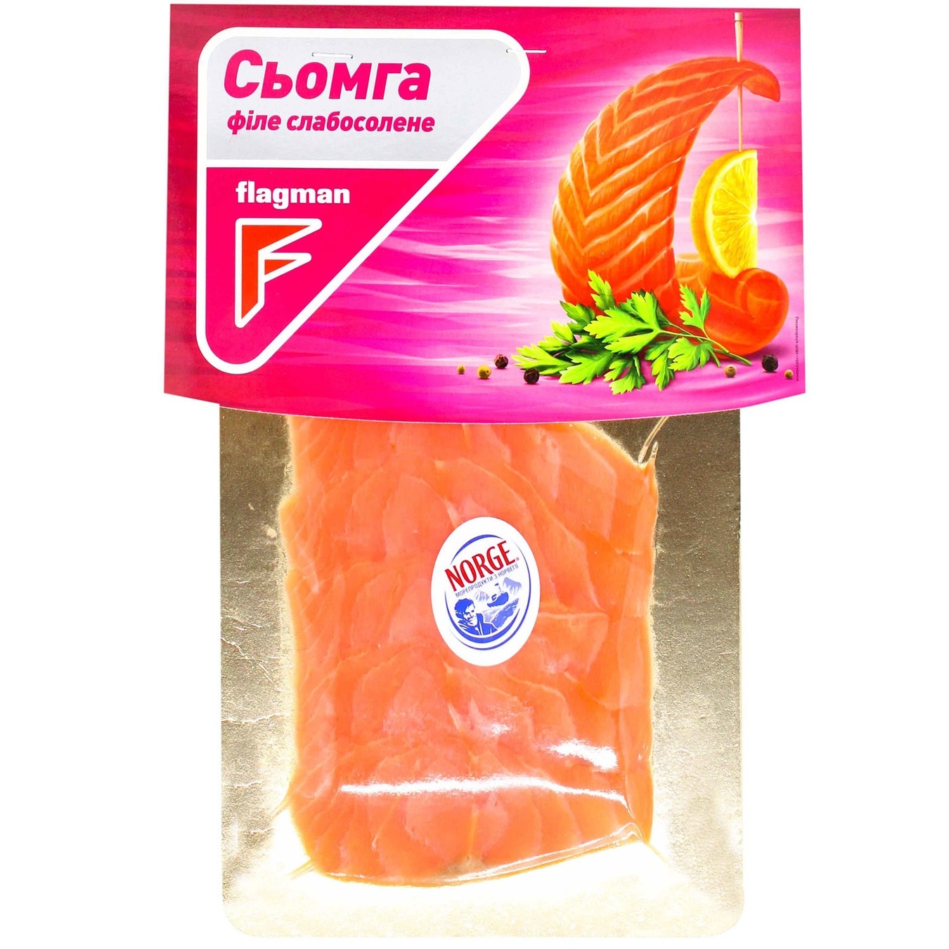 

Семга Flagman филе слабосоленое ломтики без кожи 100г